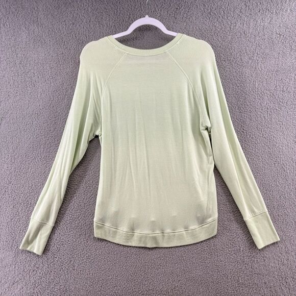 Athleta Seasoft Crew Neck Sweatshirt Womens Medium Green Pullover Modal Soft - Picture 9 of 10